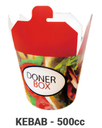 caja cartoncillo solapa 500cc kebab design cj.(450uds)(0.085€/Uds)