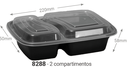 8288-2 Plastic Container(Black )(0.265€/Uds)    (150Uds/Caja)（双格）220*150*58mm