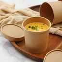 TARRO SOPA DE CARTON KRAFT 360ml  +TAPA PLAST(500uds)