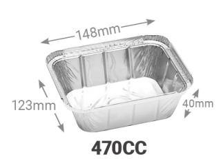 Envase Aluminio Rectangular con Tapa (0.101€/Uds)(1000Uds/Caja)184*123*40mm