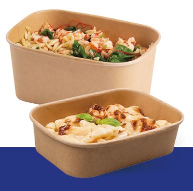 ENSALADERA DE RECTANGULAR KRAFT 500ml +  TAPA PP （300 uds）（170*120*48mm）(0.237€/Uds)