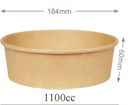 ENSALADERA DE CARTON KRAFT 1100ml +  TAPA PP（300Uds/Caja）(ɸ184*60mm)(0.23€/uds)