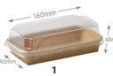 (0.4)Bandeja de Sushi Kraft (0.112€/Uds)(600Uds/Caja)160*90*48mm