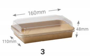 (0.8)Bandeja de Sushi Kraft (0.140€/Uds)(400Uds/Caja)160*110*48mm
