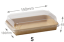 (1.0)Bandeja de Sushi Kraft (0.168€/Uds)(400Uds/Caja)190*130*48mm