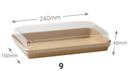 (2.0)Bandeja de Sushi Kraft (0.227€/Uds)(300Uds/Caja)240*150*48mm
