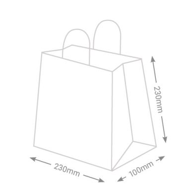 Bolsa De Papel Kraft100g(0.125€/Uds)(250Uds/Caja)230*100*220mm