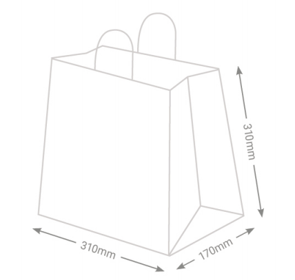 Bolsa De Papel Kraft100g(0.185€/Uds)(250Uds/Caja)310*170*310mm