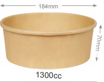 ENSALADERA DE CARTON KRAFT1300ml185*65mm(300UND)