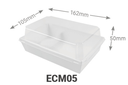 (1.0)ENVASE CARTON BLANCO+TAPA PET 162*105*50mm(0.174€/Uds)(300uds/Caja)