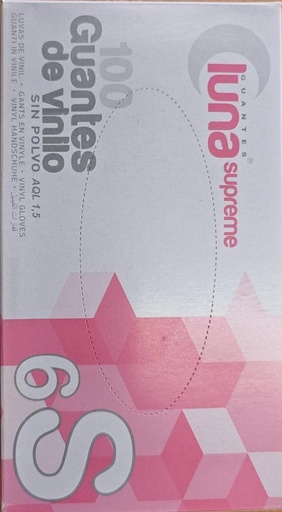 [892476] guantes vinilo s/polvo,aql1.5,t/s,cj.100und