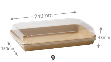 [KAI-09] (2.0)Bandeja de Sushi Kraft (0.227€/Uds)(300Uds/Caja)240*150*48mm