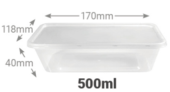 [EPPIC500] Envase PP Inyectado Cuadrado Con Tapa500ml(0.13€/Uds)(500Uds/Caja)170*118*40mm