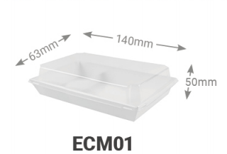 [XDH-01] (0.2)ENVASE CARTON BLANCO+TAPA PET 140*63*50mm(0.116€/Uds)(300Uds/Caja)