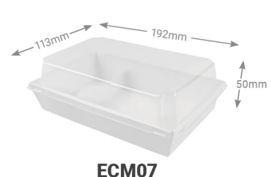 [XDH-07] (1.5)ENVASE CARTON BLANCO+TAPA PET 192*113*50mm(0.206€/Uds)(300Uds/Caja)